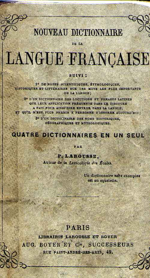 Coperta primului dictionar Larousse (1856)